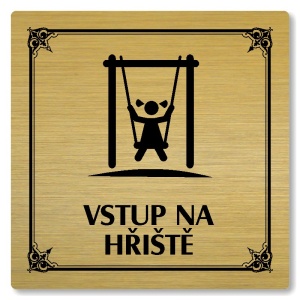 Vstup na hřiště, 118x118mm, zlatá, Nebraska